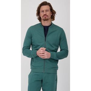 Donkergroene sweater met rits