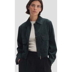 Donkergroene corduroy vest