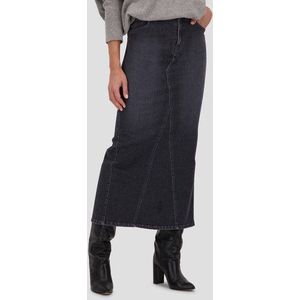 Lange grijze jeansrok