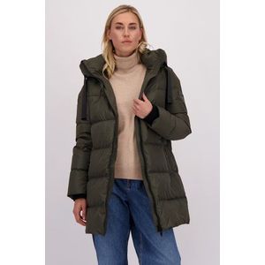 Halflange kaki gewatteerde jas