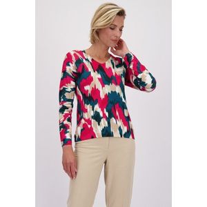 Trui met paars-groene print