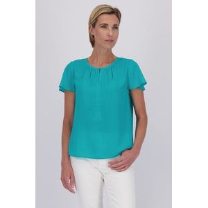 Turqoise blouse met korte vlindermouwen