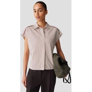 Ecru blouse met rode strepen