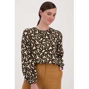 Ecru blouse met schakelprint