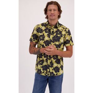 Hemd met blauw-groene bloemenprint - Regular fit