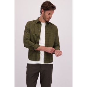 Donkergroen geruit hemd - Regular fit