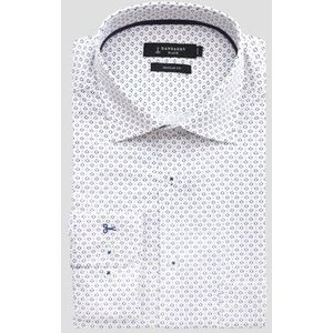 Wit hemd met bolletjesprint ��– Regular fit