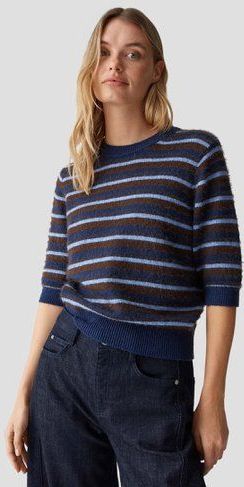 Bruine gestreepte trui