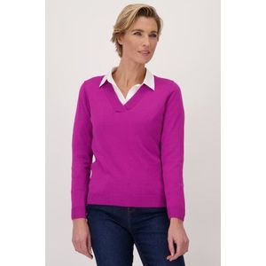 Fijn roze truitje met V-hals