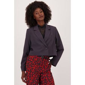 Cropped donkergrijze blazer