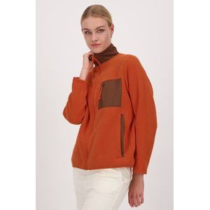 Zachte oranje fleece cardigan