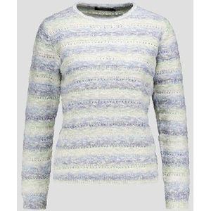 Blauw-groene ajour gebreide trui