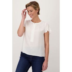 Ecru blouse met korte vlindermouwen
