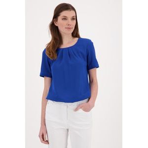 Blauwe blouse met korte mouwen