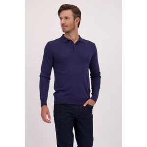 Donkerblauwe wollen trui met kraagje