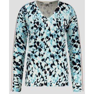 Blauw-zwarte trui met print