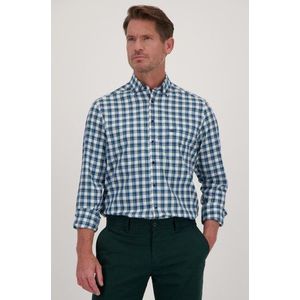 Groen-blauw geruit hemd - Regular fit