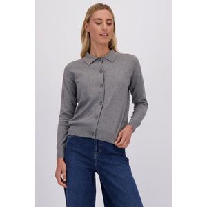 Grijze cardigan met polokraag