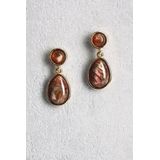 Liberty Island - Oorbellen - Bruin - Druppelvormige Hanger