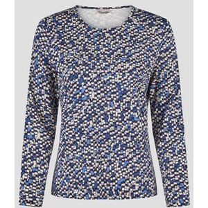 Barbara Lebek - Longsleeve - Beige-blauwe Grafische Print