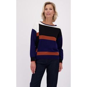 Trui met blauw-zwarte color blocks