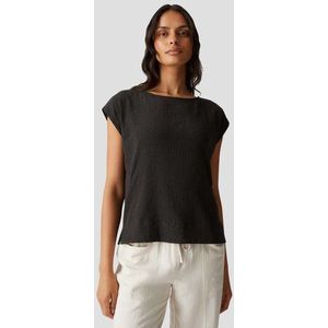 Donkerbruin T-shirt met structuur