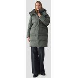 Halflange kaki gewatteerde jas