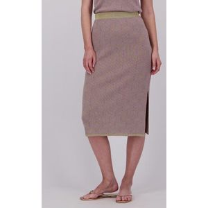 Paars-groene tricot midirok met glitter