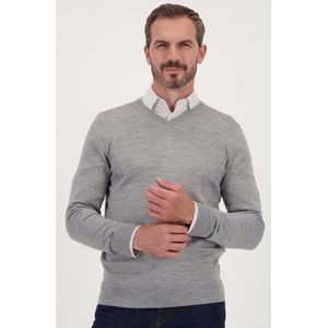 Fijne wollen trui met V-hals - Grijs