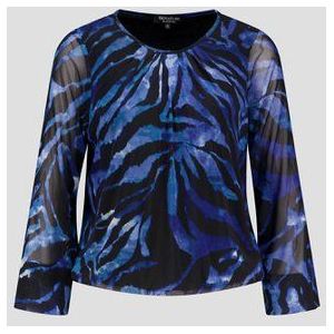 Blauw mesh T-shirt met aquarel print