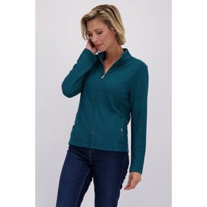 Donkergroene cardigan met rits