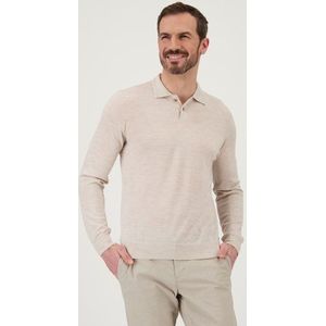 Fijne lichtbeige trui met polokraag