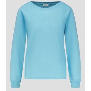 Turquoise trui met ronde hals