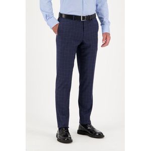 Blauwe geruite kostuumbroek - slim fit