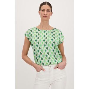 Groene blouse met ruitjesmotief