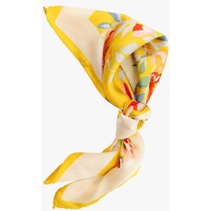 Fijn geel sjaaltje met bloemenprint