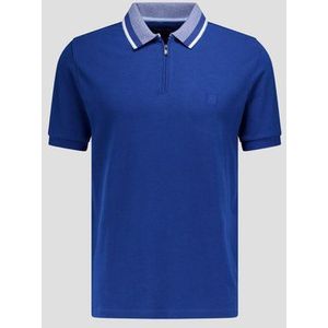 Blauwe polo met korte rits
