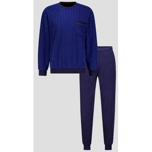 Blauwe pyjamaset in badstof