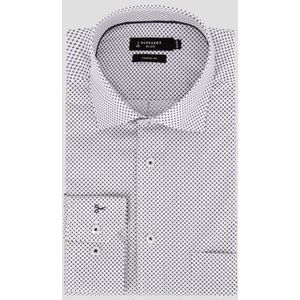 Wit hemd met fijne print - Comfort fit