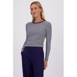 Wit-blauw gestreept T-shirt met lange mouwen