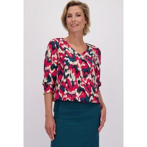 Blouse met grafische rode-groene print