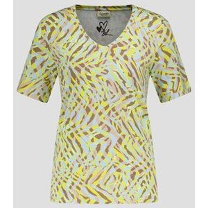 T-shirt met geel-bruine print