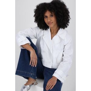 Witte korte trenchcoat