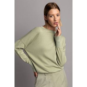 Lichtgroene trui met glitterboorden