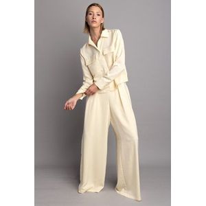 Lichtgele wijde broek