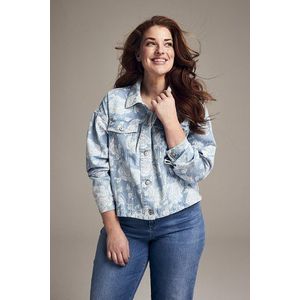 Blauwe Jeansvest met bloemenprint