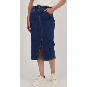 Halflange denim rok - donkerblauw