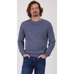 Gemêleerd blauwe gebreide trui