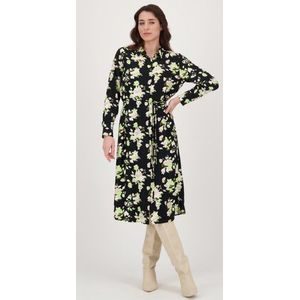 Lang zwart kleedje met bloemenprint