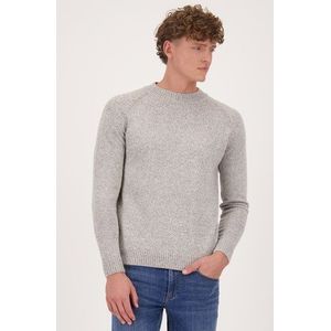 Beige gemêleerde trui met wol